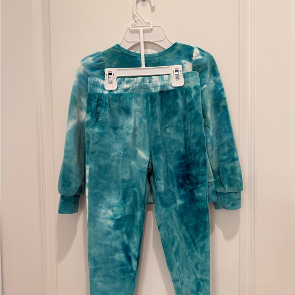 Kids Btween Tie-Dye Velour Jogger and Sweater Set - Teal NWT - Picture 2 of 5